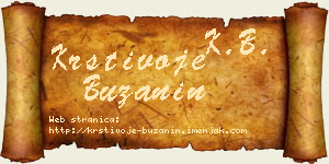 Krstivoje Bužanin vizit kartica